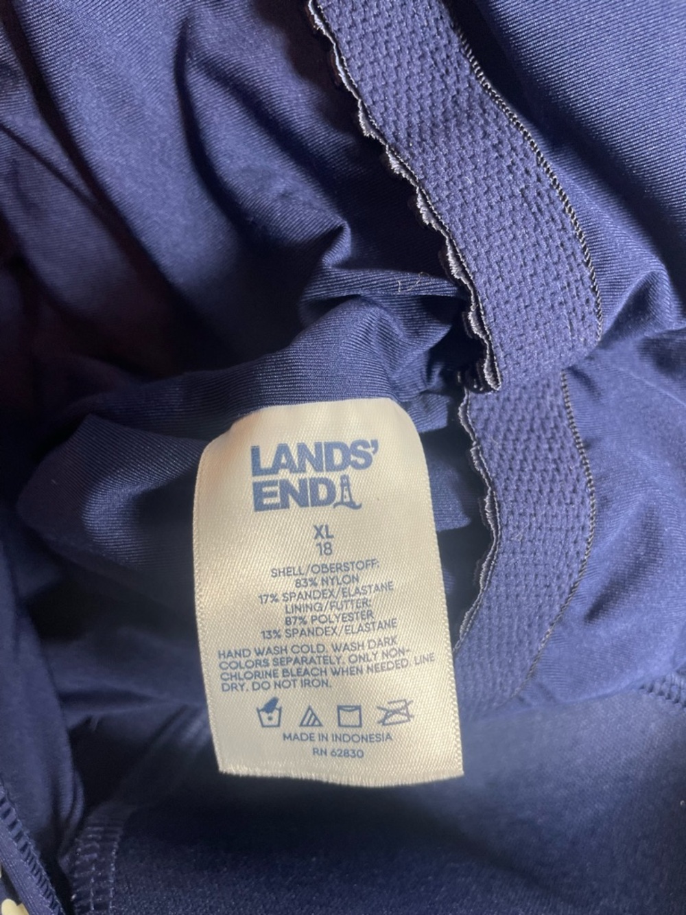 Lands’ End XL/18 Floral Tankini Swim Top Cover-Up Blue White Daisy Layered - Picture 4 of 12